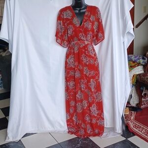 Love, Fire size Small Red Floral Dress